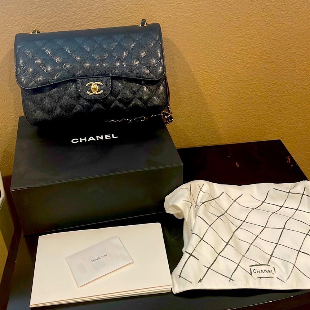 SOLD Chanel Timeless Caviar Jumbo double flap classic